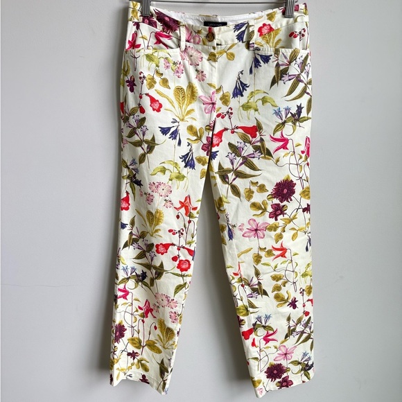 Lands' End Floral Straight Leg Mid Rise Crop Pants Size 2 - Picture 2 of 6